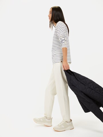 CAMEL ACTIVE Gestreiftes Langarmshirt aus reiner Baumwolle in Weiß