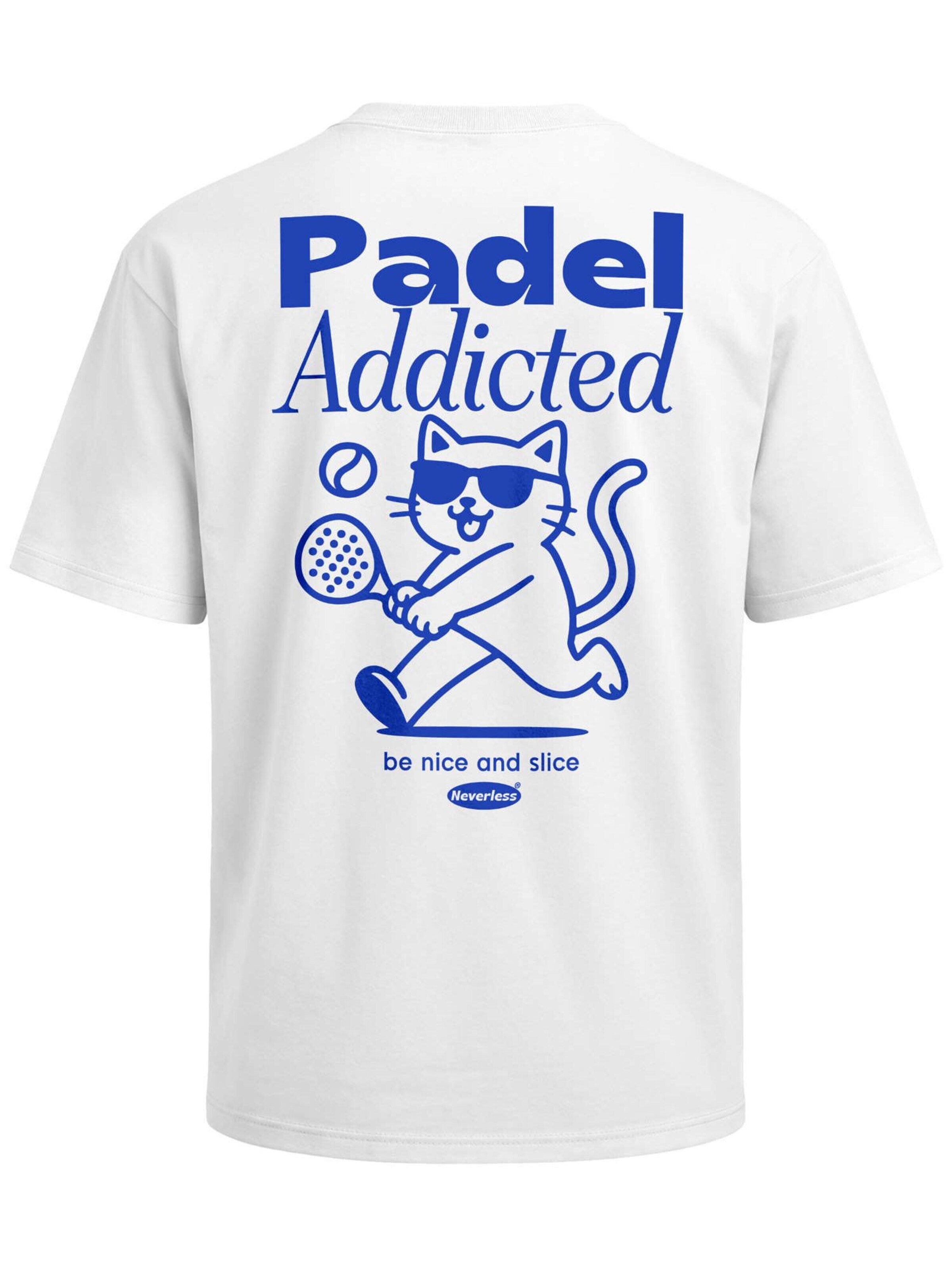 Neverless Shirt 'Padel Addicted'‌‌‌‌‌‌‌‌‌‌ in Weiß