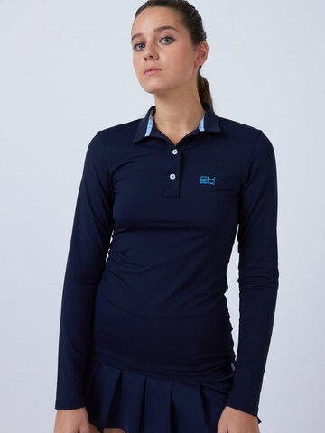 SPORTKIND Funktionsshirt 'Poloshirt Langarm'‌‌‌‌‌‌ in Blau: Vorderseite