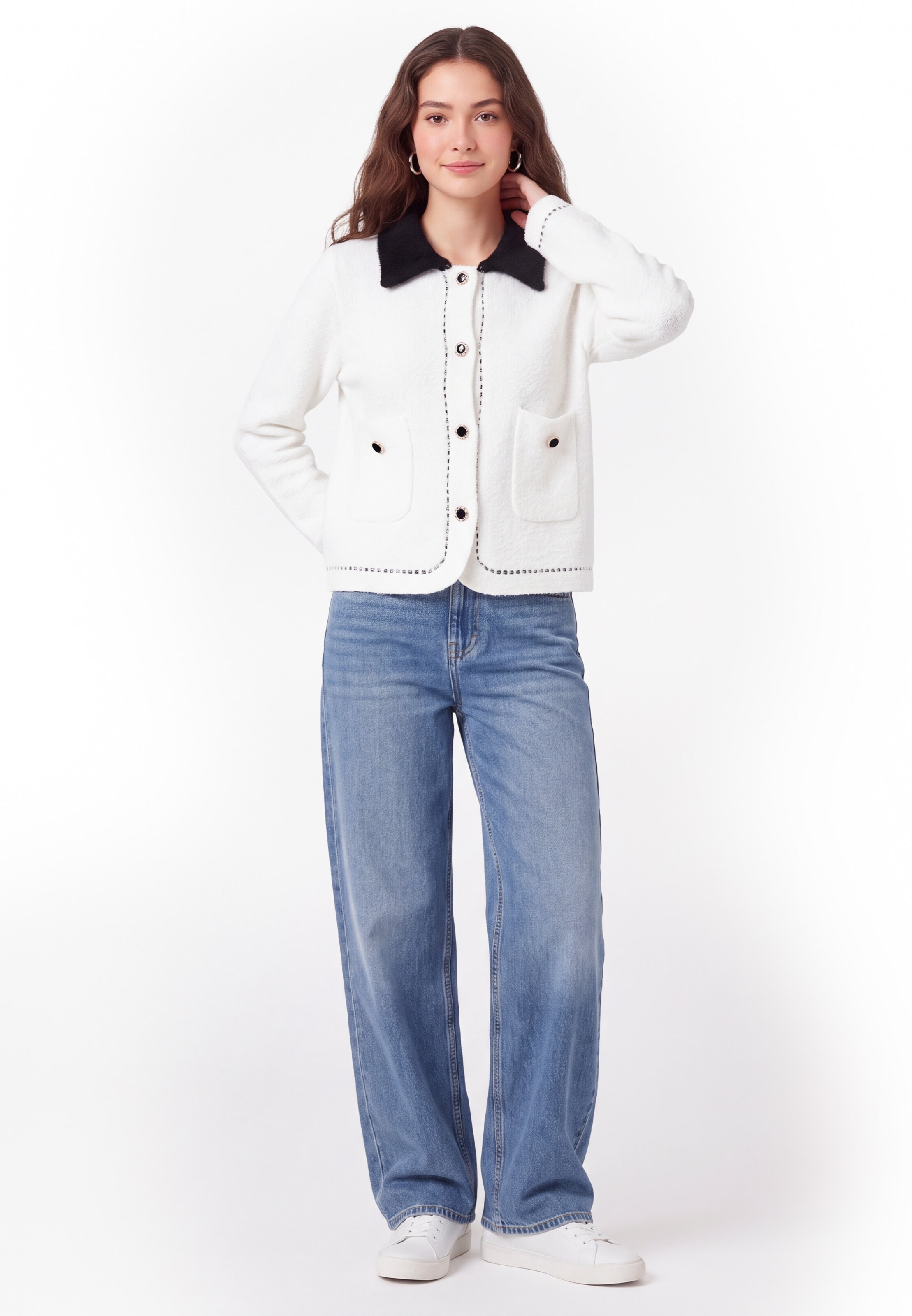 Cardigan myMo ESSENTIALS en blanc