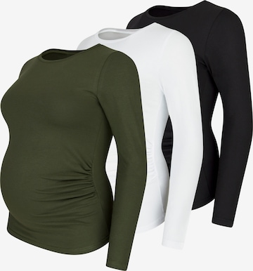 M.M.C. Shirt 'Langarm Basic Umstandsmode' in Green: front