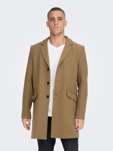 Only & Sons Ανοιξιάτικο και φθινοπωρινό παλτό 'Julian' σε μπεζ: μπροστά
