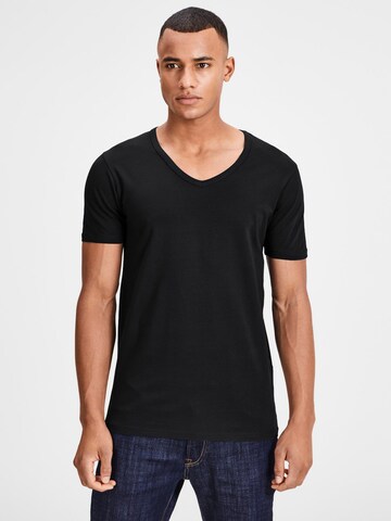 JACK & JONES T-Shirt 'JJV-Neck' in Schwarz: Vorderseite