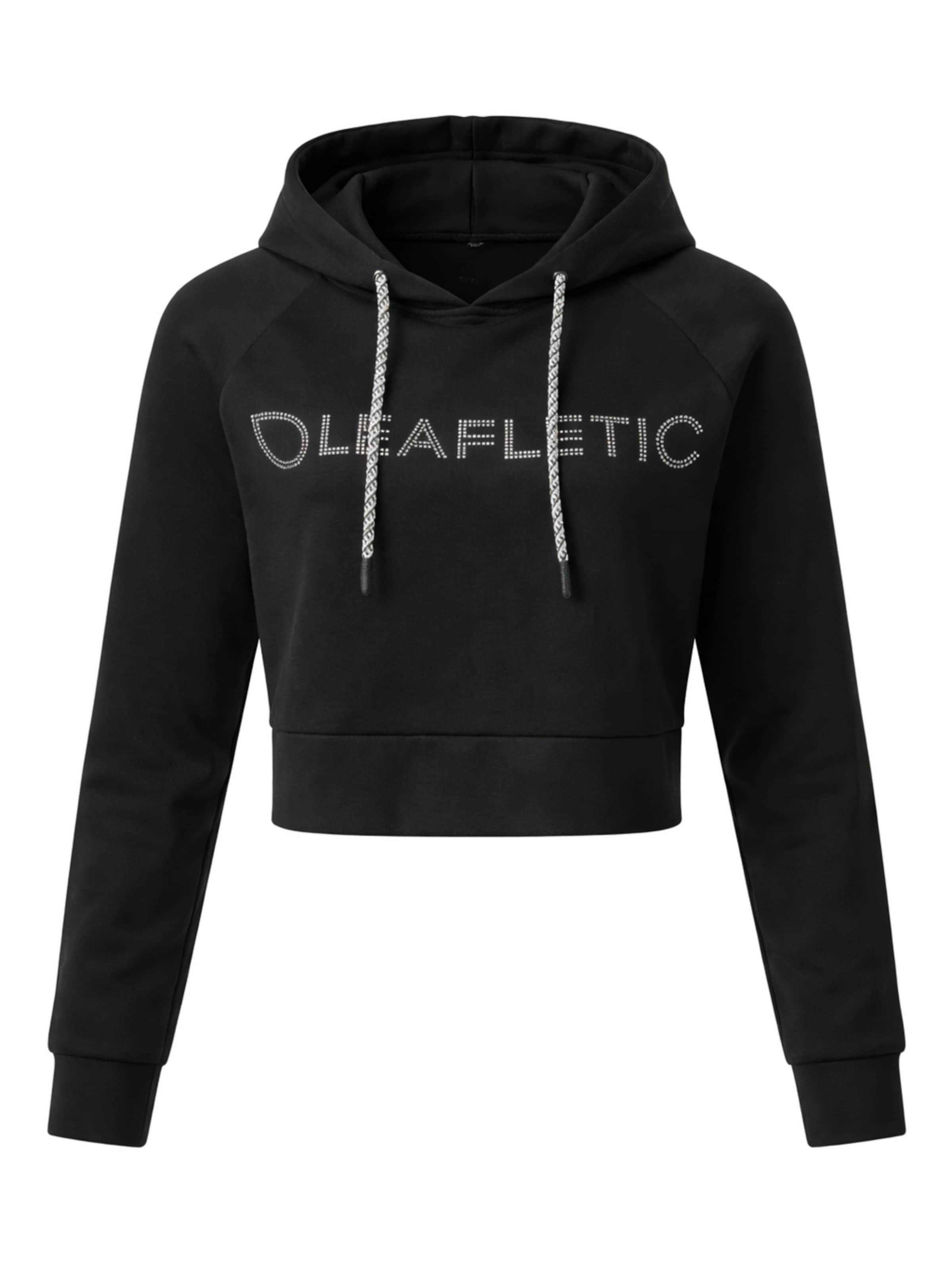 LEAFLETIC Sweatshirt 'Leafletic Women’s Hoodie' in Black: front