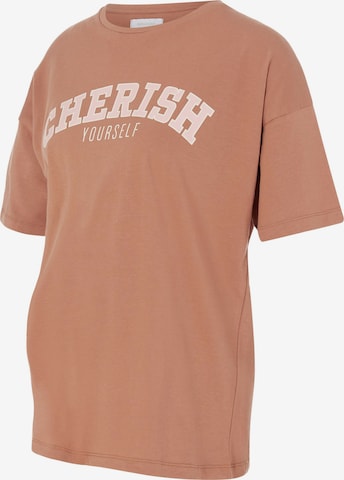 MAMALICIOUS Shirt 'Cherish' in Bruin: voorkant