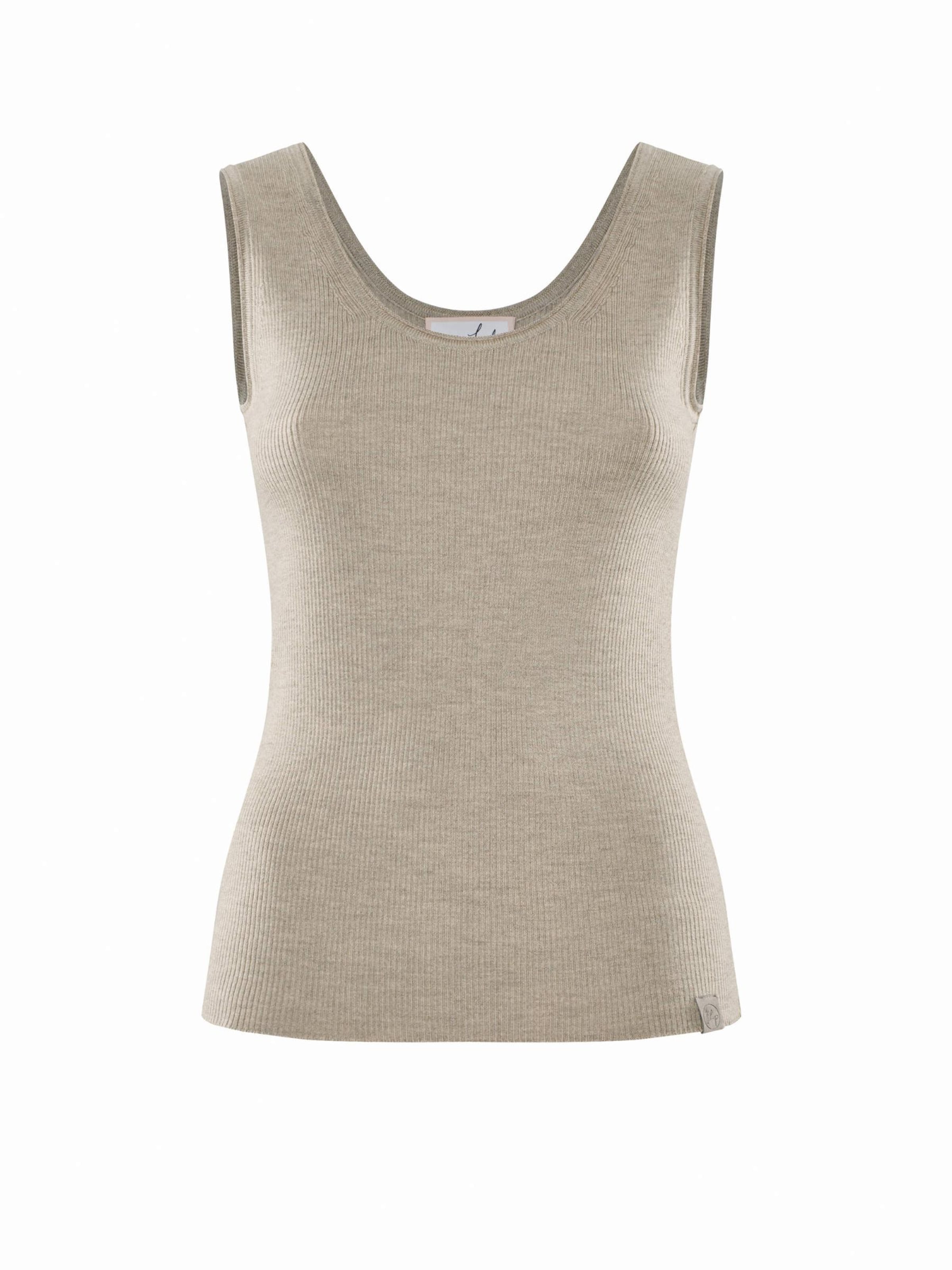 YOU LOOK PERFECT Sticktop 'TOP BLOSSOM - Geripptes Merino Top mit Rundhals' in Grau