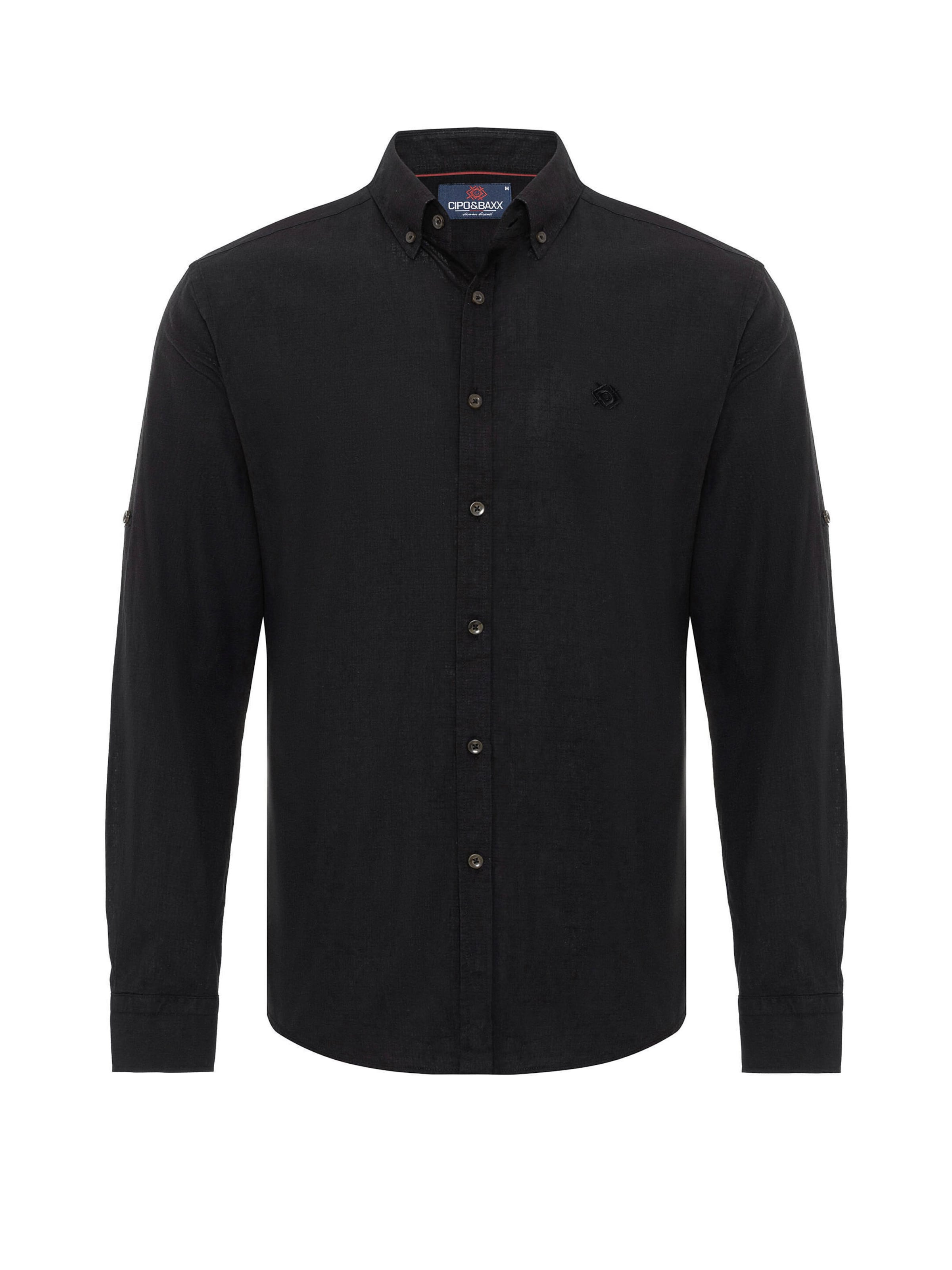 CIPO & BAXX Langarmhemd 'CH199' in schwarz, Produktansicht
