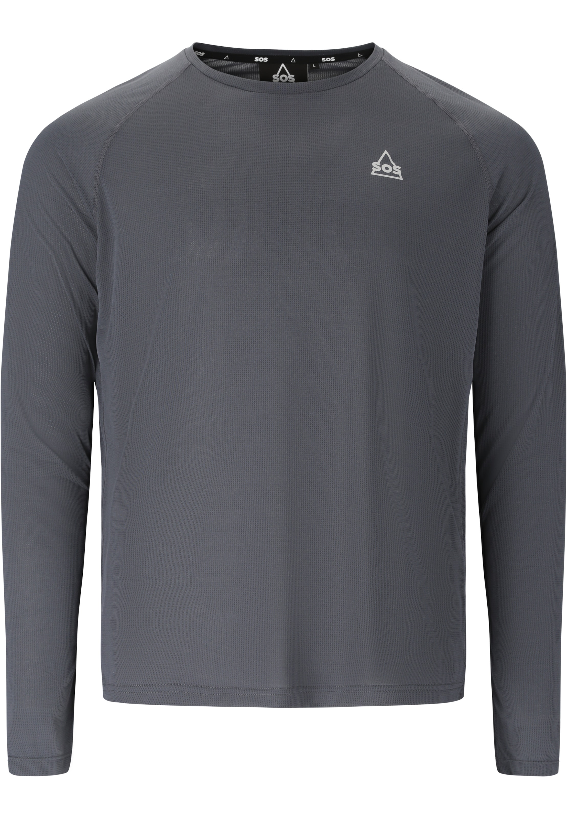 SOS Performance shirt 'Pillar' in Grey: front