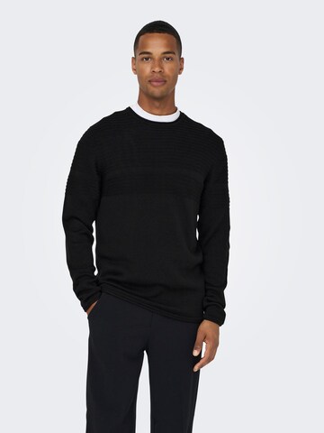 Only & Sons Sweater 'Blade' in Black: front