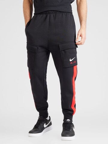 Effilé Pantalon cargo 'AIR' Nike Sportswear en noir : devant