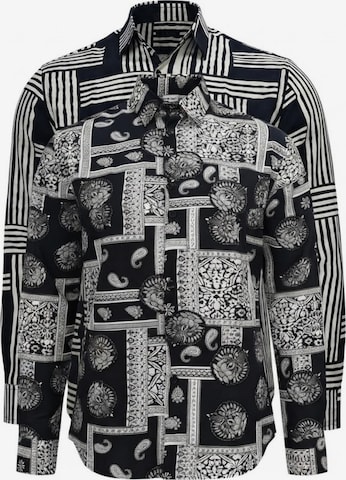 Chemise 'Viscos floral pattern 2pc' Radwa en noir : devant