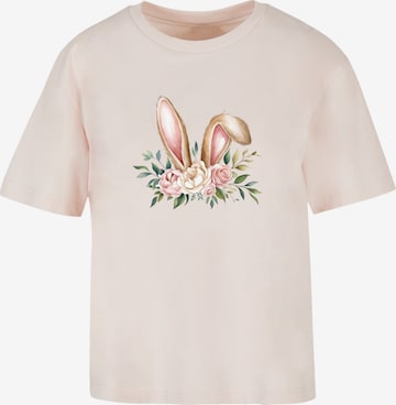 F4NT4STIC Shirt 'Blumen Osterhasen Ohren Dekor' in Pink: front