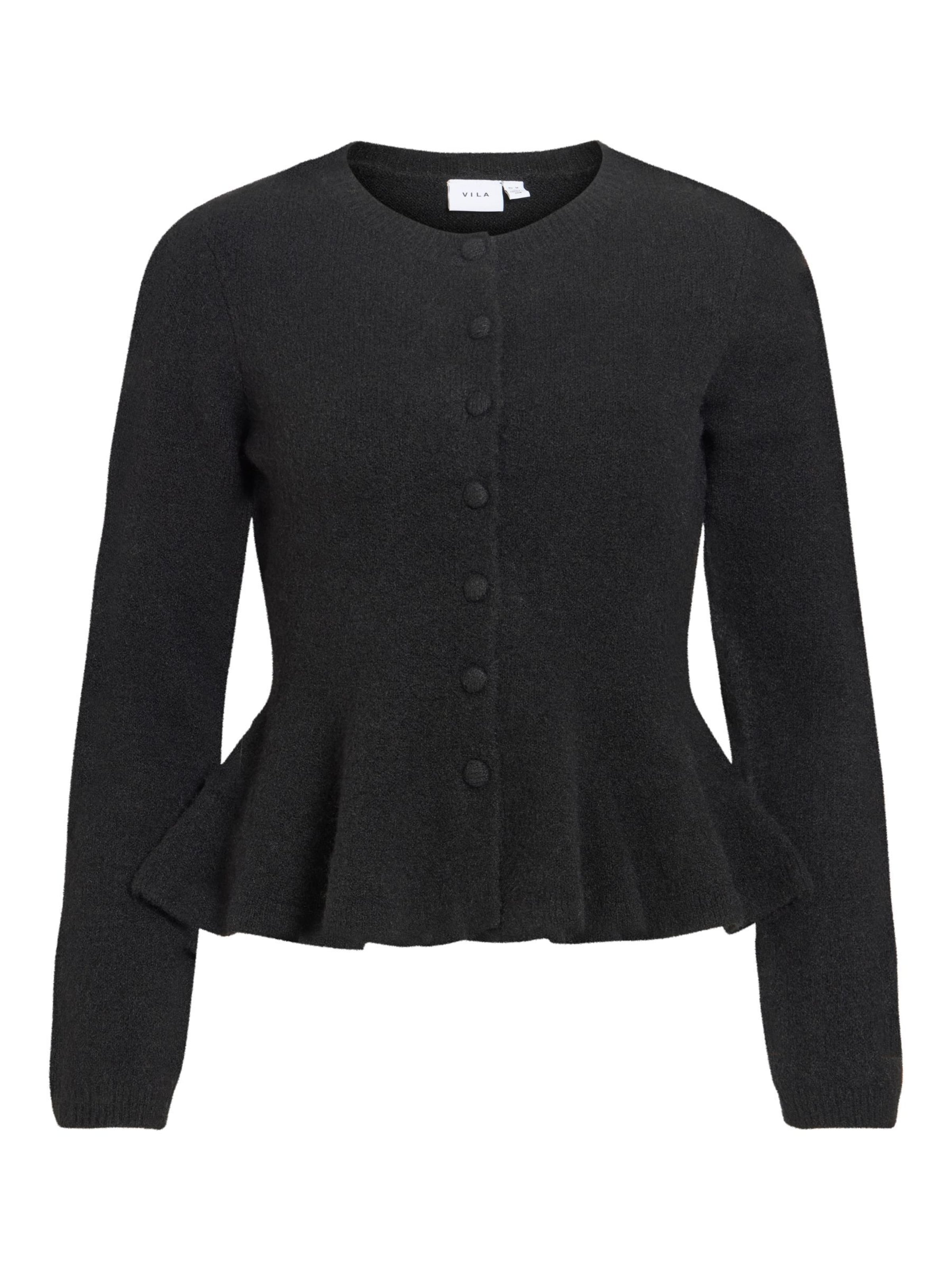 VILA Strickjacke 'VILuna' in Schwarz: Vorderseite