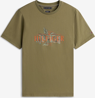 TOMMY HILFIGER Majica u zelena / maslinasta / tamno zelena / ciglasto crvena, Pregled proizvoda