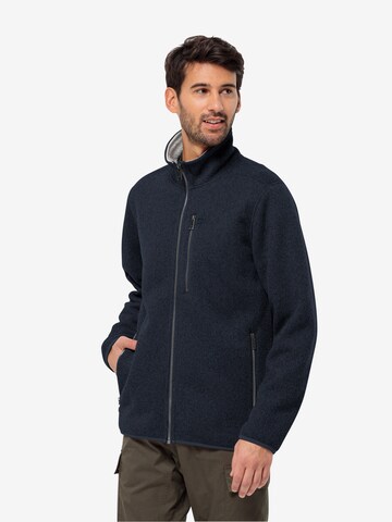 JACK WOLFSKIN Athletic Fleece Jacket 'ROBSON FJORD' in Blue: front