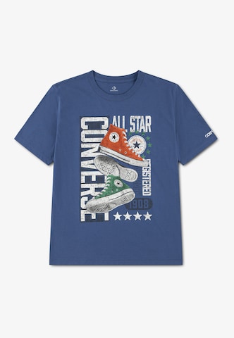 CONVERSE - Camiseta 'DOUBLE KICKS' en azul: frente