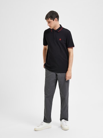 SELECTED HOMME Poloshirt 'Dante' in Schwarz