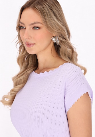 faina Knitted Top in Purple