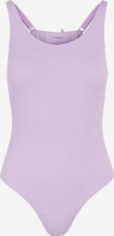 PIECES Shirt Bodysuit in Purple