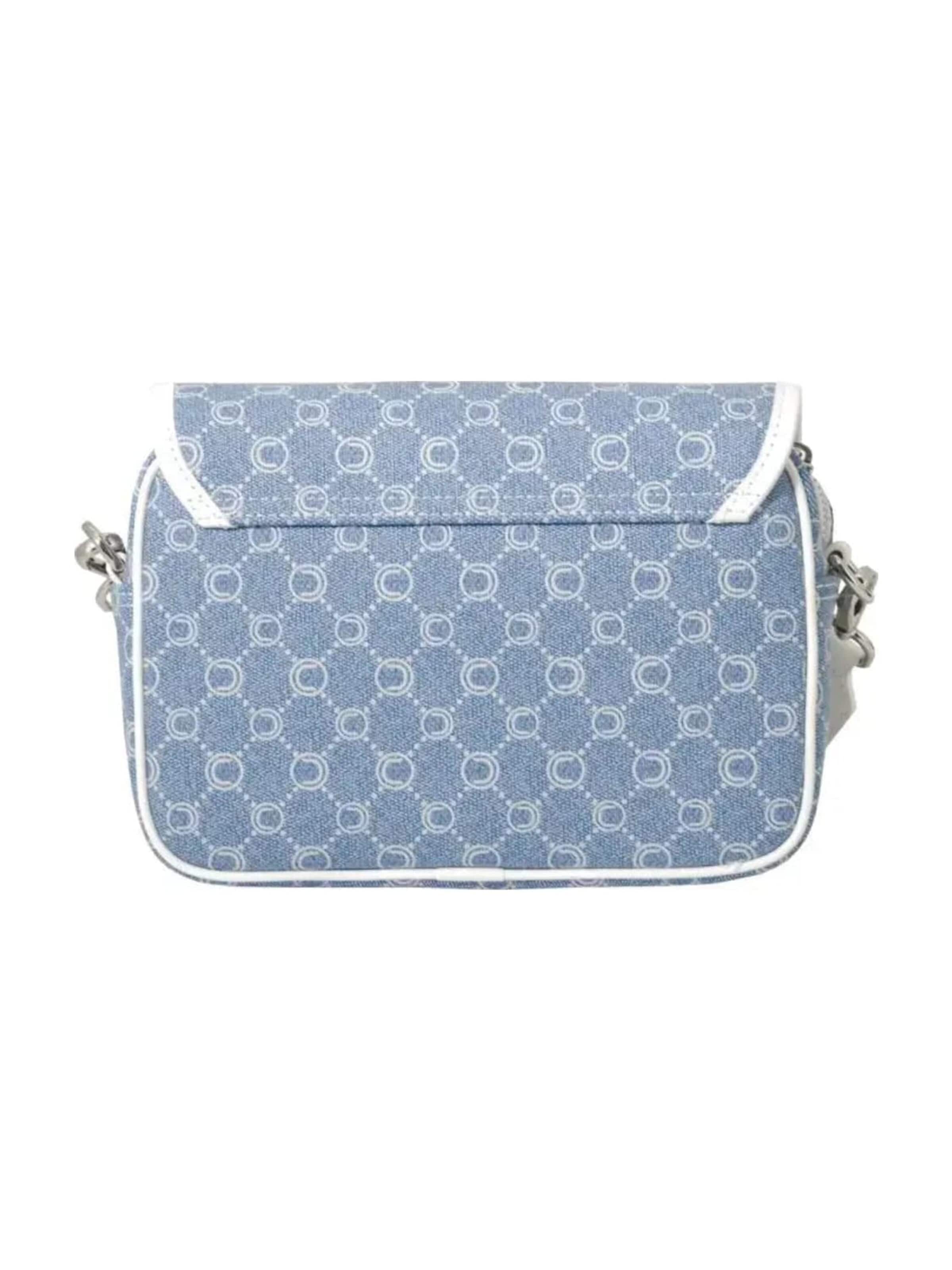 Chabrand - Bolso de hombro 'Chabrand Sacoche Toile Enduite Cuir Bleu' en azul