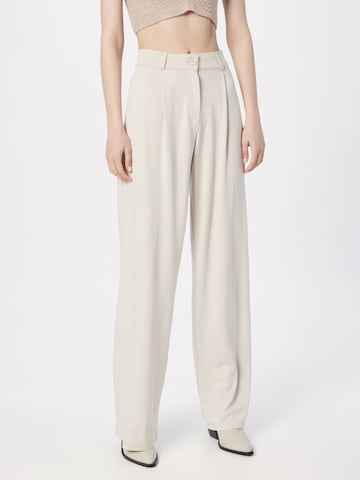 Wide Leg Pantalon à pince 'I Love It' NLY by Nelly en beige : devant