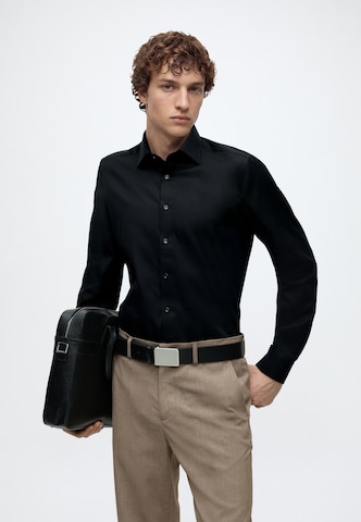 OLYMP Slim fit Πουκάμισο για το γραφείο 'Level 5' σε μαύρο