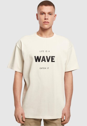 Merchcode T-Shirt 'Summer - Life Is A Wave' in Beige: Vorderseite
