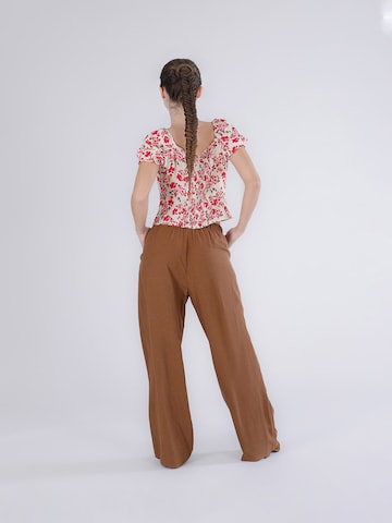 Wide leg Pantaloni di CAFè NOIR in marrone