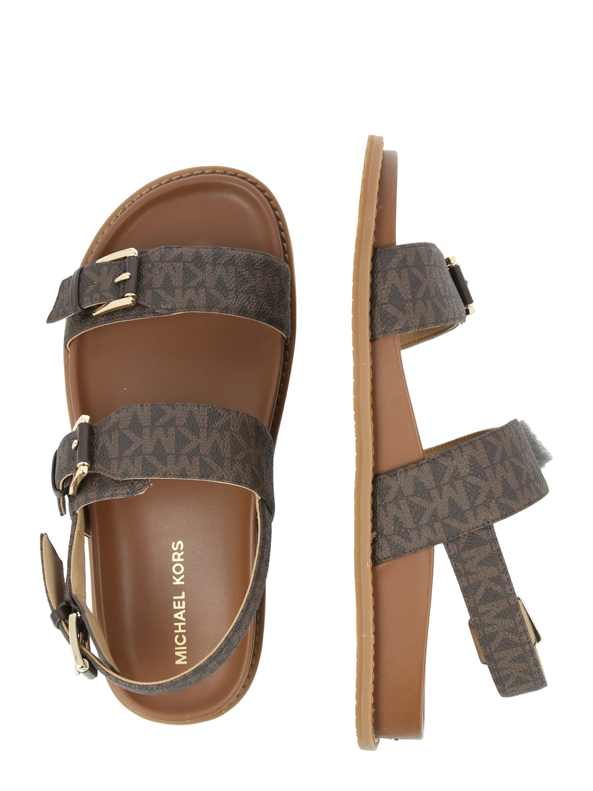 MICHAEL Michael Kors - Sandálias com tiras 'NIA' em castanho