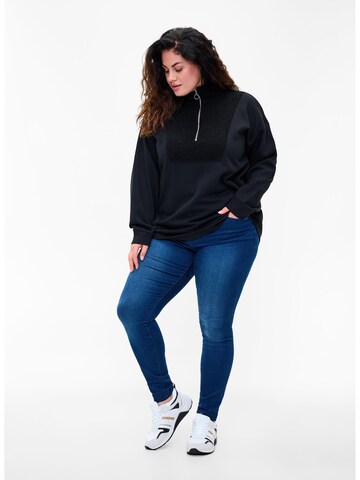 Zizzi Sweatshirt 'Edebra' in Black