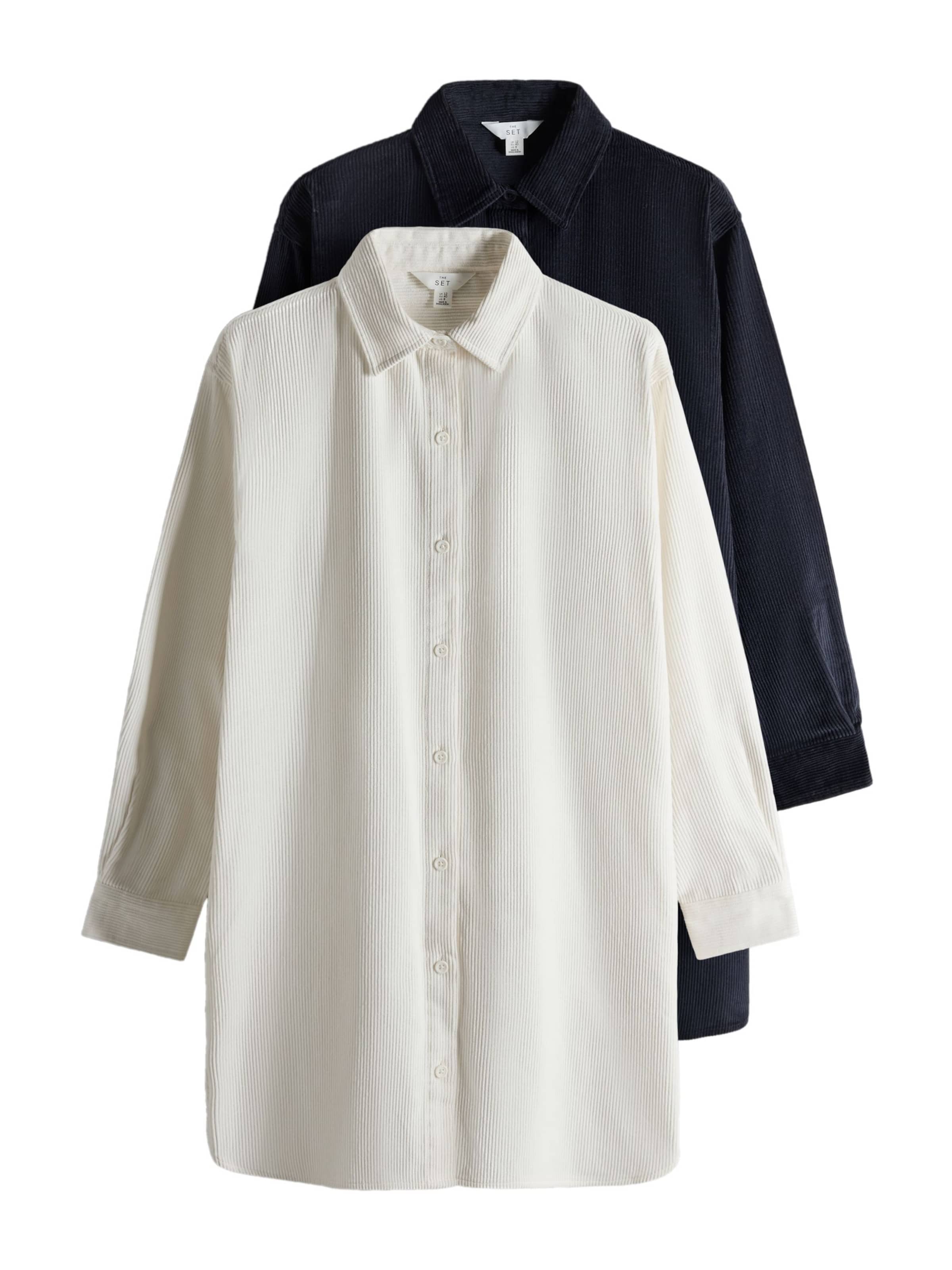 The Set Robe-chemise en 36 en crème / bleu marine, Vue avec produit