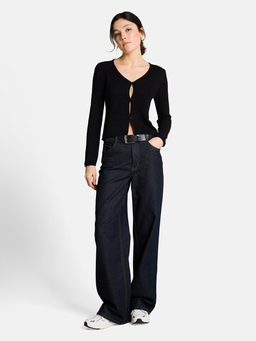 TOM TAILOR DENIM Strickjacke in Schwarz