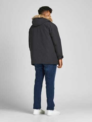 Jack & Jones Plus Parka zimowa 'Super' w kolorze czarny