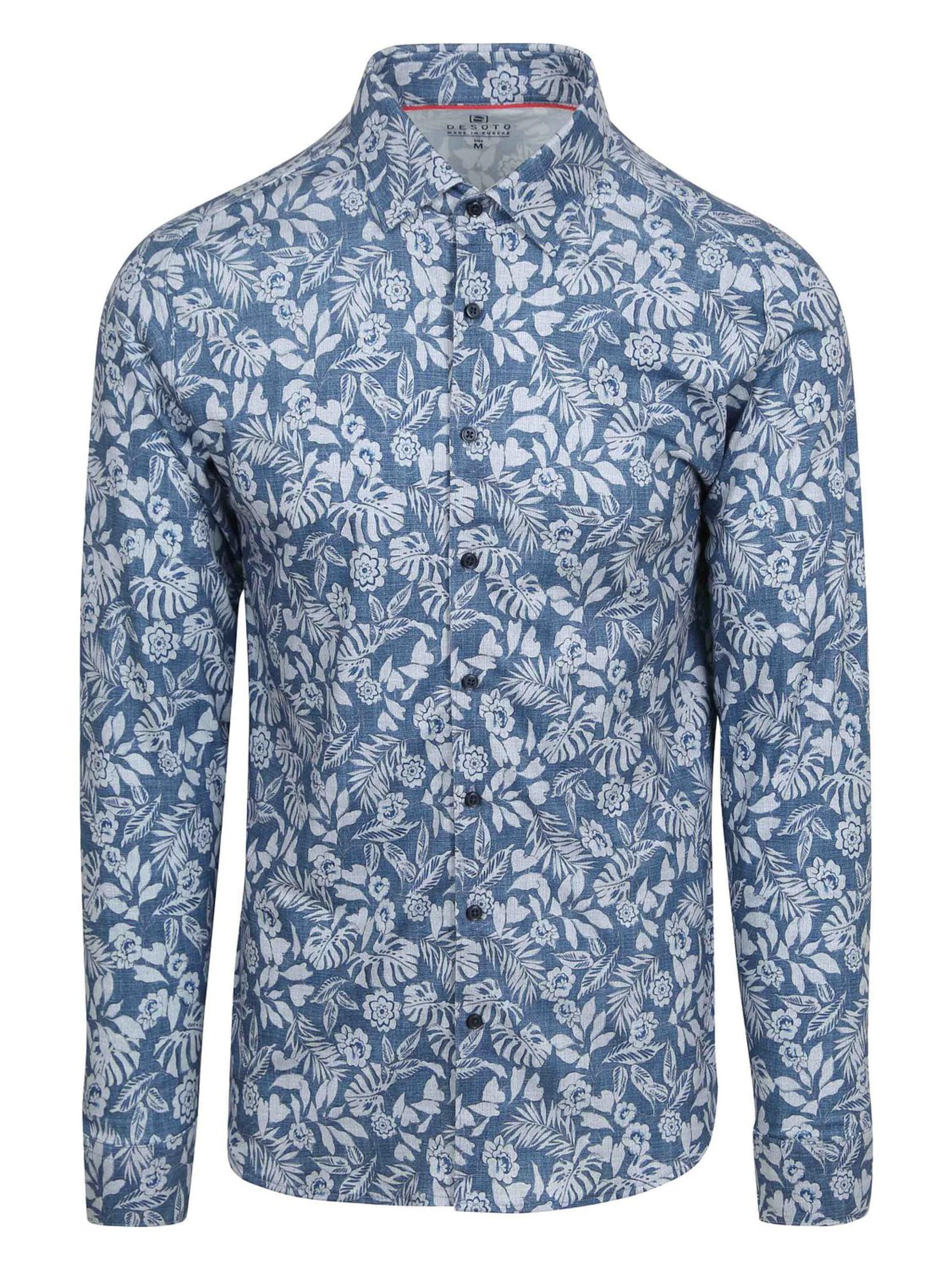 DESOTO Slim fit Overhemd in Blauw: voorkant