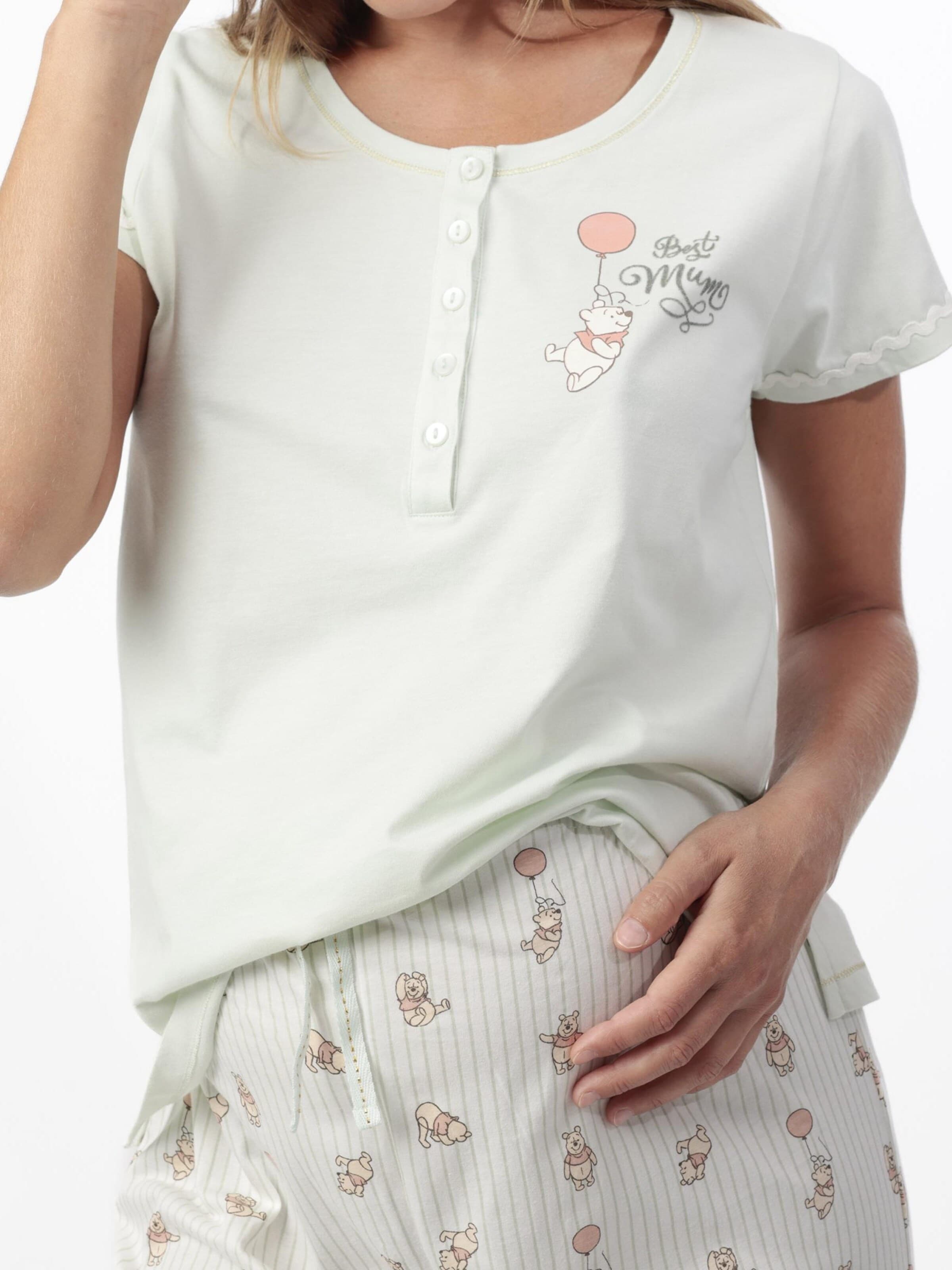 DISNEY - Pijama 'DISNEY Pijama Manga Corta Winnie Maternity para Mujer' en verde