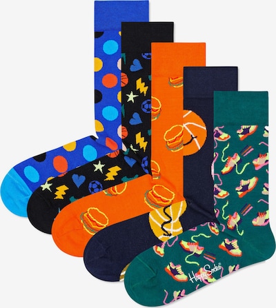 Happy Socks Sokken in de kleur Navy / Royal blue/koningsblauw / Groen / Gemengde kleuren / Sinaasappel, Productweergave