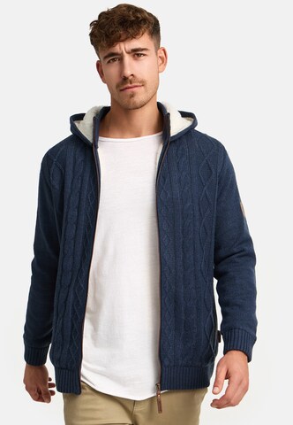 INDICODE JEANS Gebreid vest 'INRandolph' in Blauw