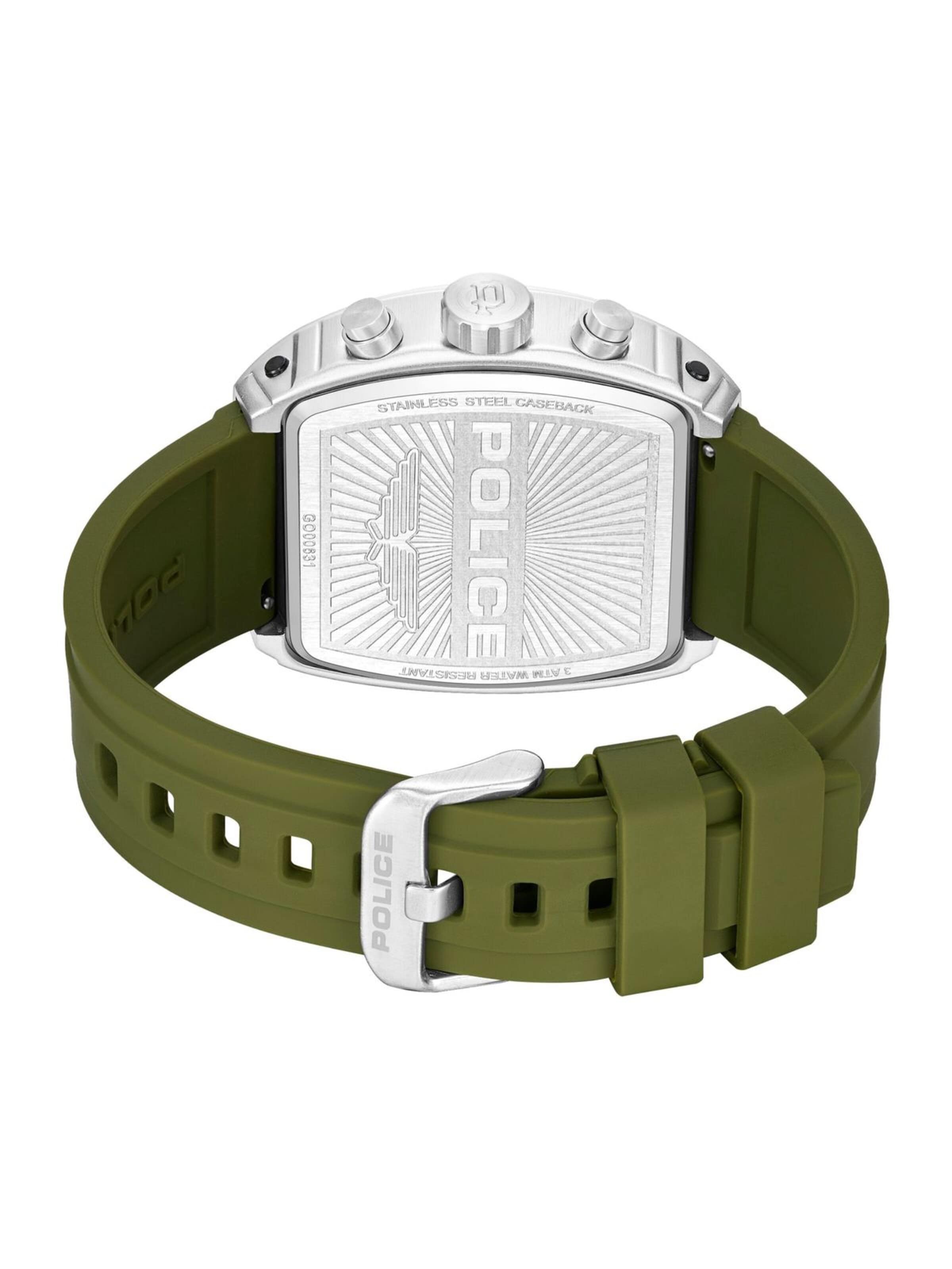 Montre à affichage analogique 'Police - Chronograph Coswig - Quartz watch movement - Watch case width: 46 mm' POLICE en vert