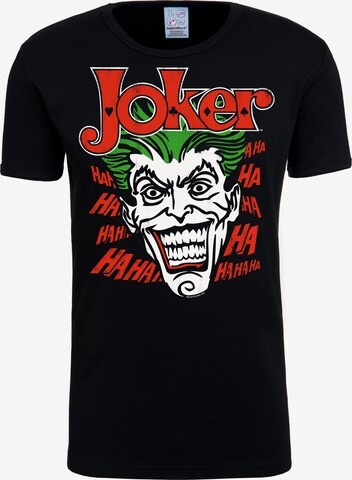 LOGOSHIRT Shirt 'The Joker' in Zwart: voorkant