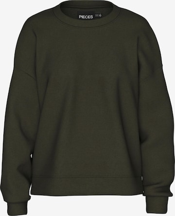 Sweat-shirt 'PCChilli' PIECES en vert : devant