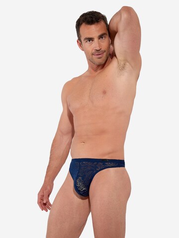 HOM Panty 'Free cut lace' in Blue: front