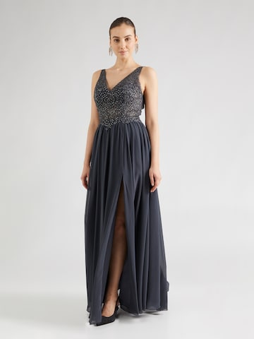 mascara Evening Dress in Grey: front