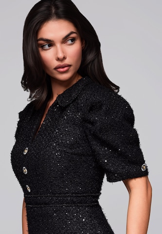 Ombre Cocktailjurk in Zwart