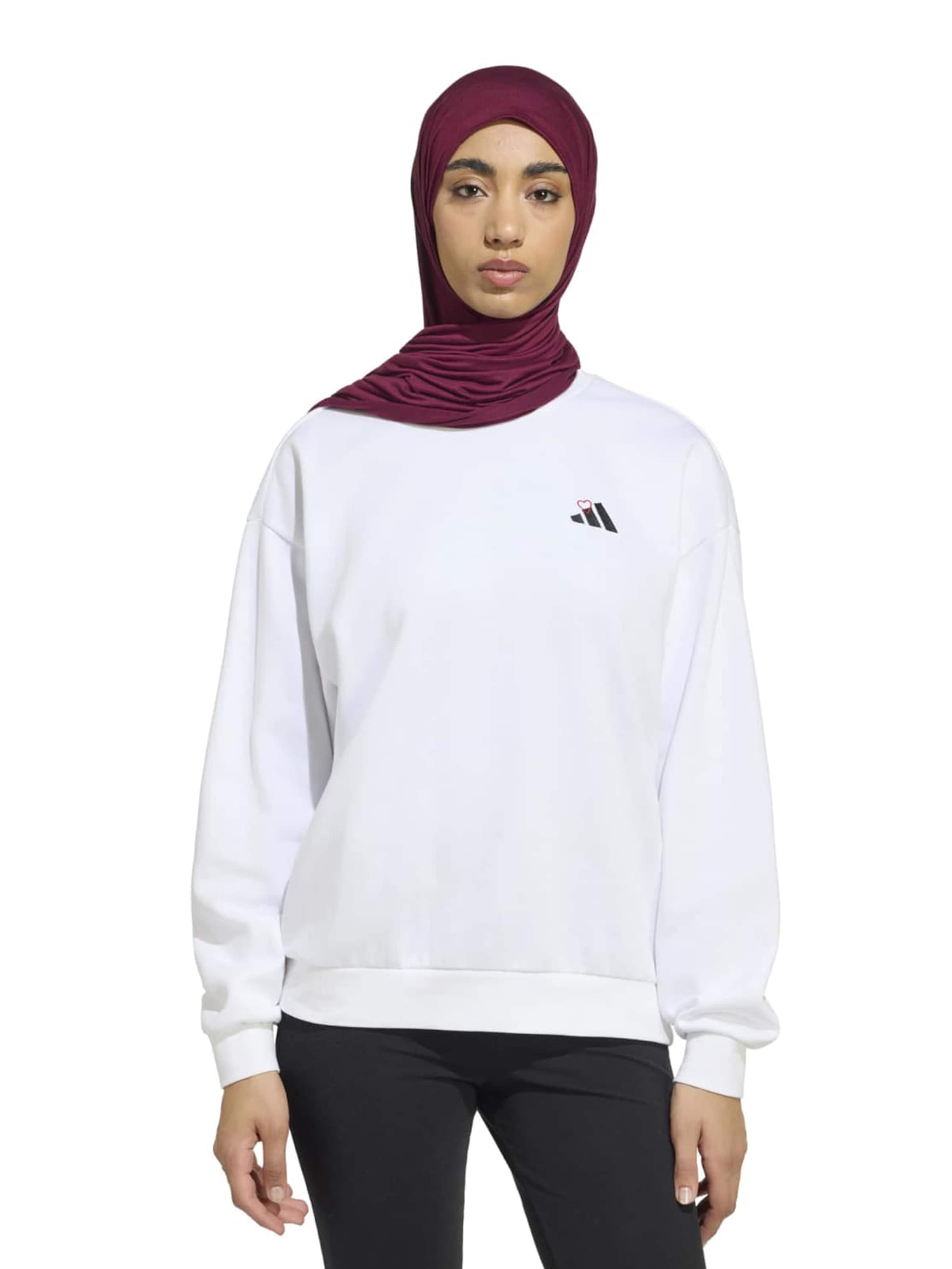 ADIDAS SPORTSWEAR Αθλητική μπλούζα φούτερ σε λευκό: μπροστά