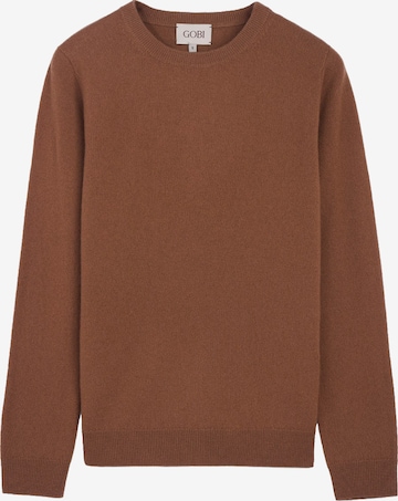 GOBI Cashmere Trui 'Women's Essential Cashmere Crewneck Sweater' in Bruin: voorkant