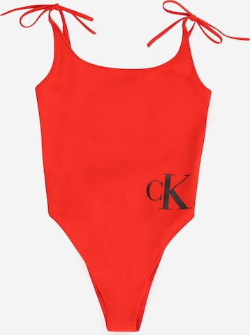 Calvin Klein Swimwear Badpak in Rood: voorkant