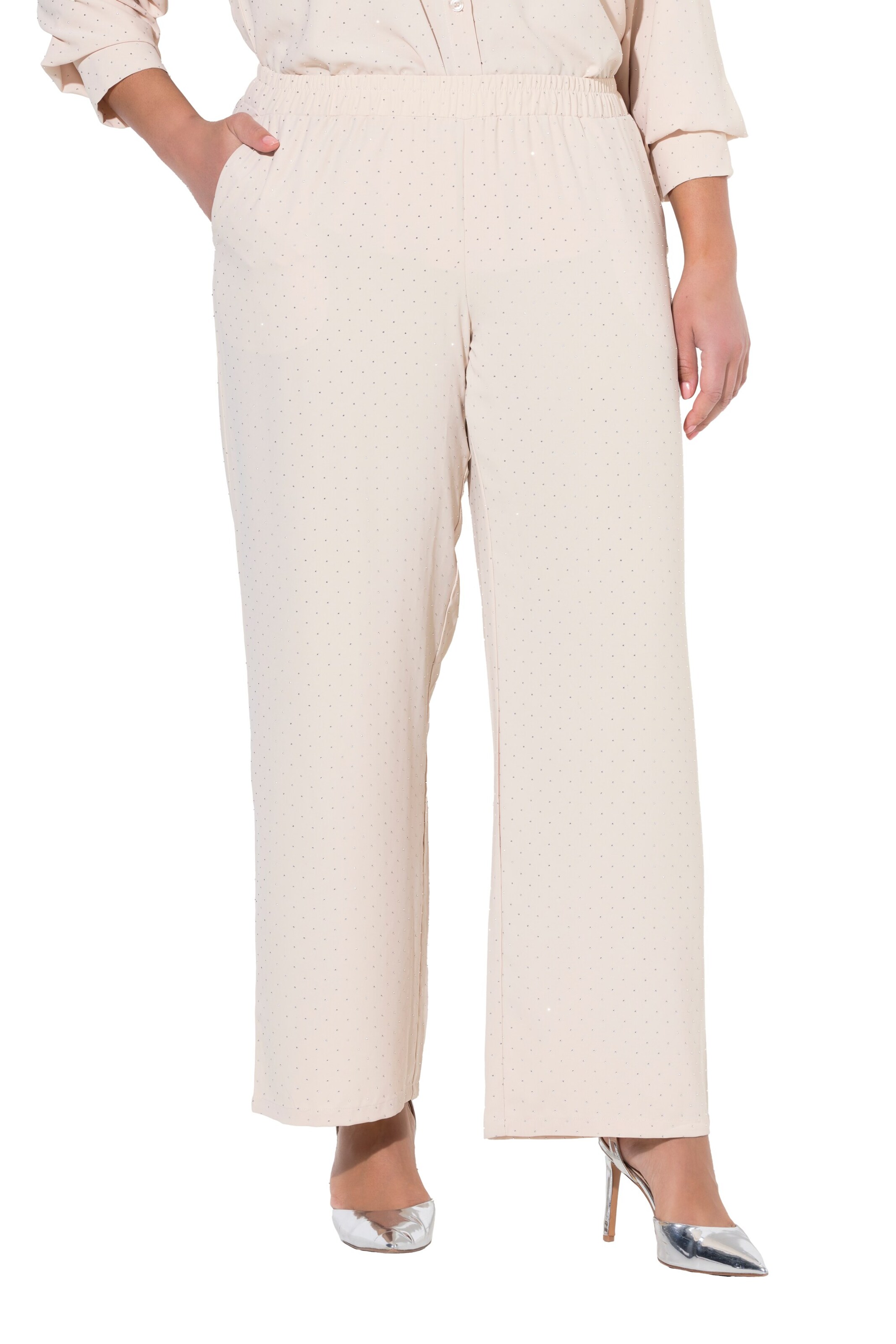 MIAMODA Regular Trousers in Beige: front