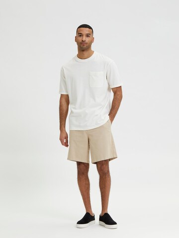 SELECTED HOMME regular Lærredsbukser i beige