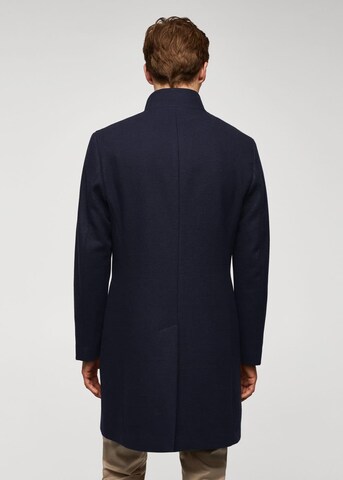 MANGO MAN Between-Seasons Coat 'Funnel' in Blue