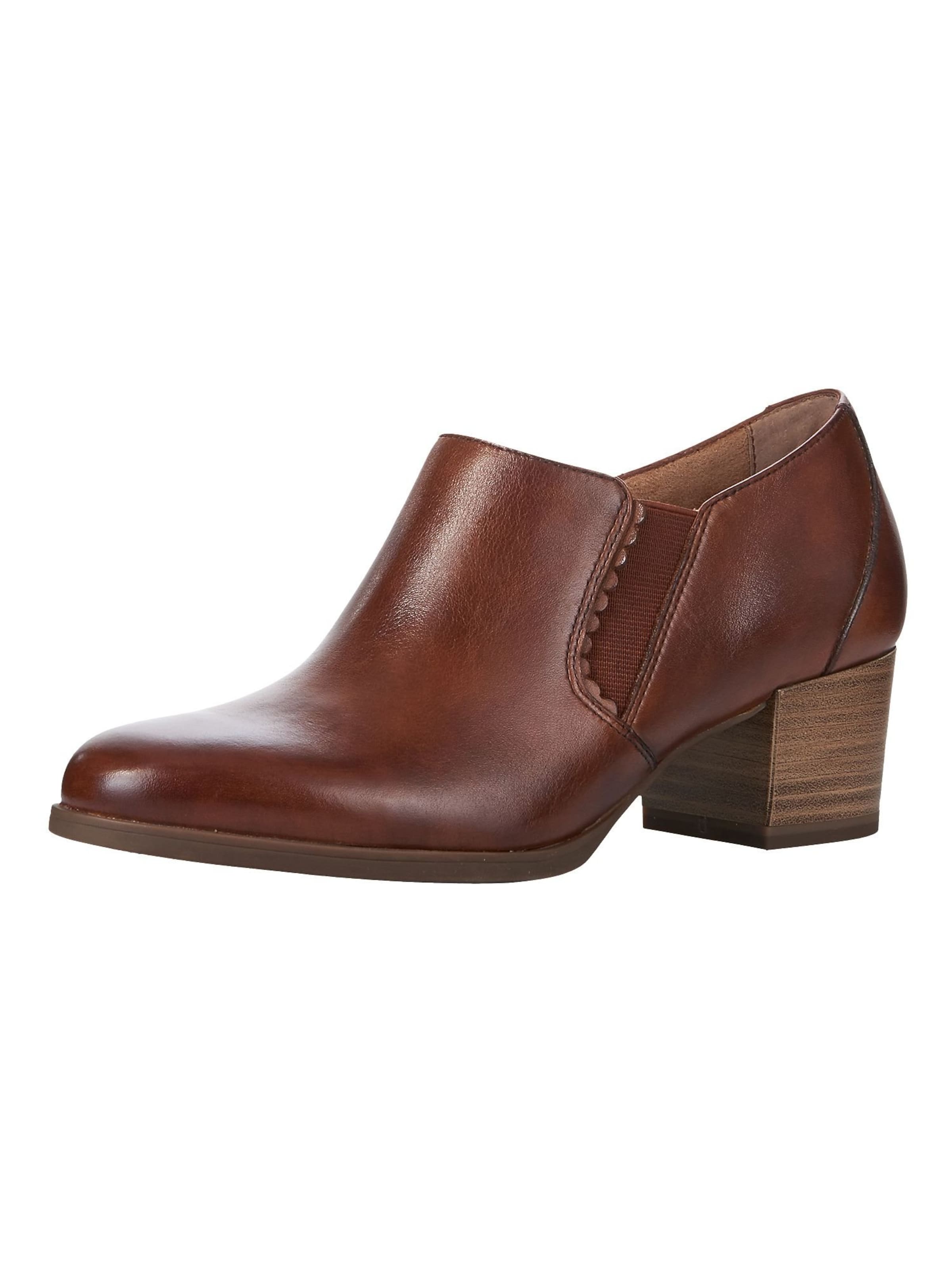 Tamaris Platform Heels in Brown: front